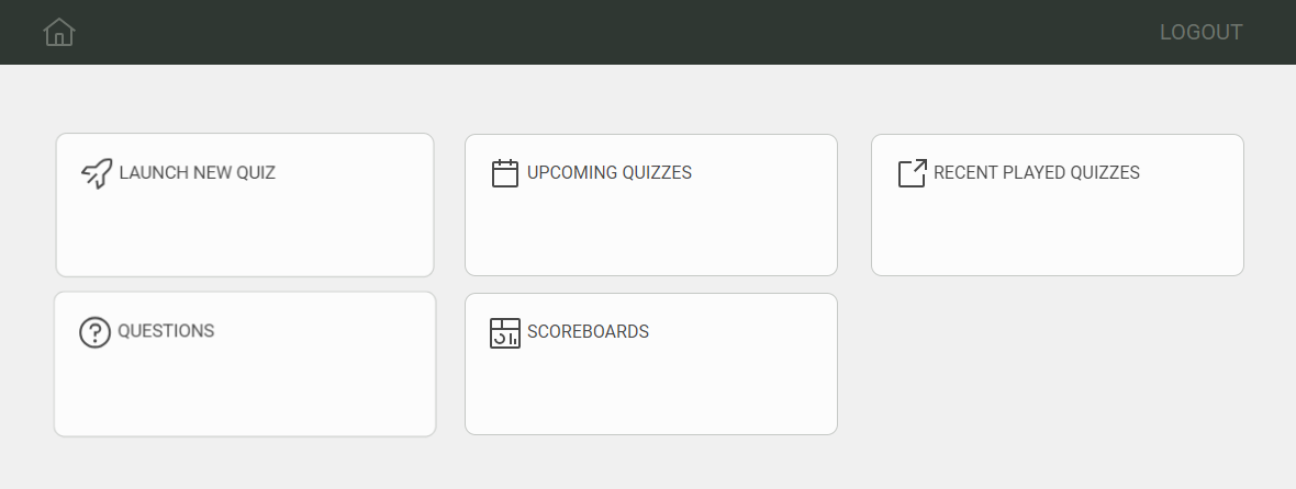 Quiz app homepage